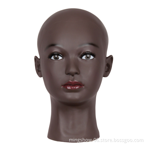 African American wig making wig tripod stand eyelash mannequin head black girl for display